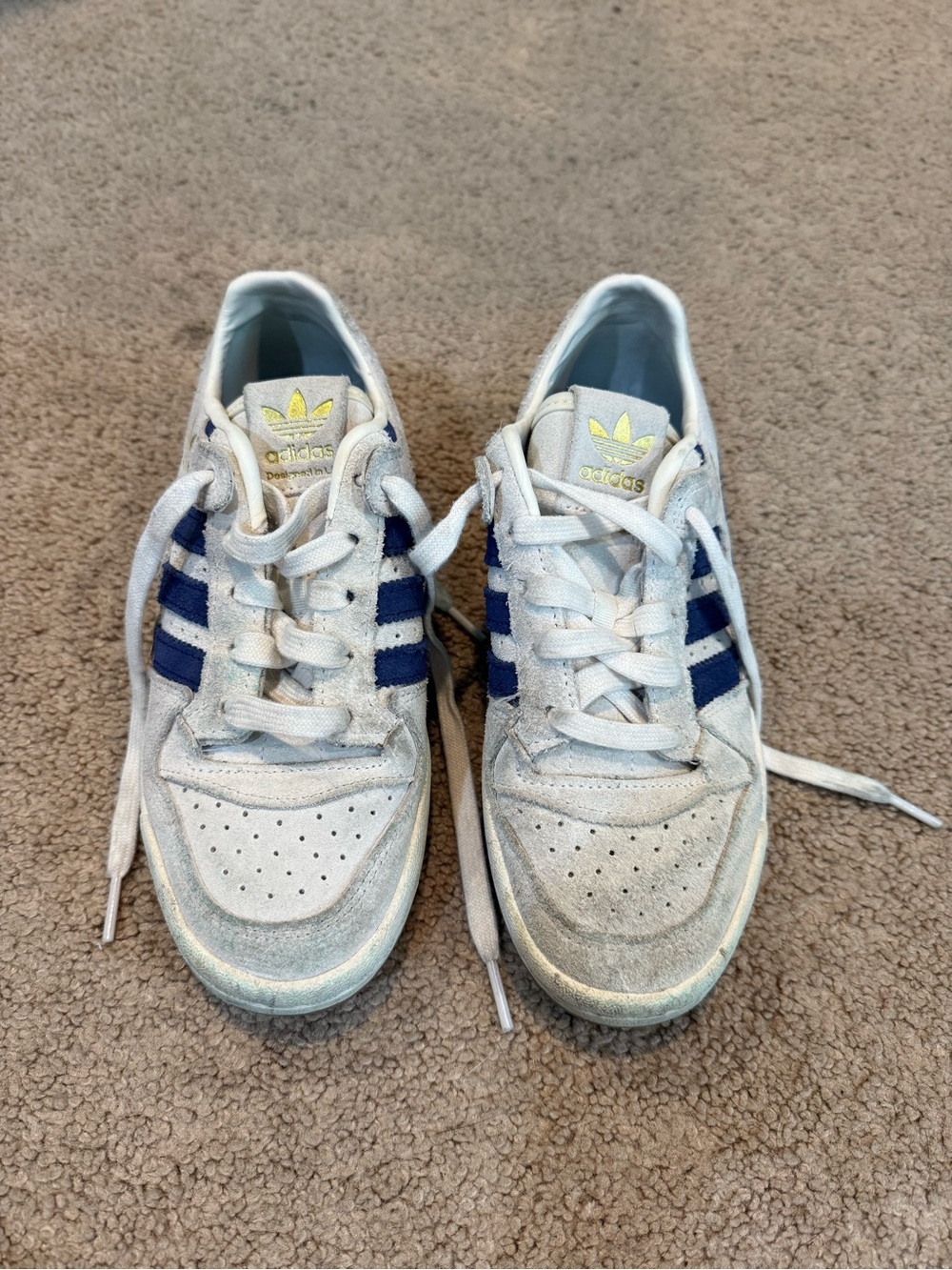 adidas Kids White & Navy Three-Stripe Sneakers